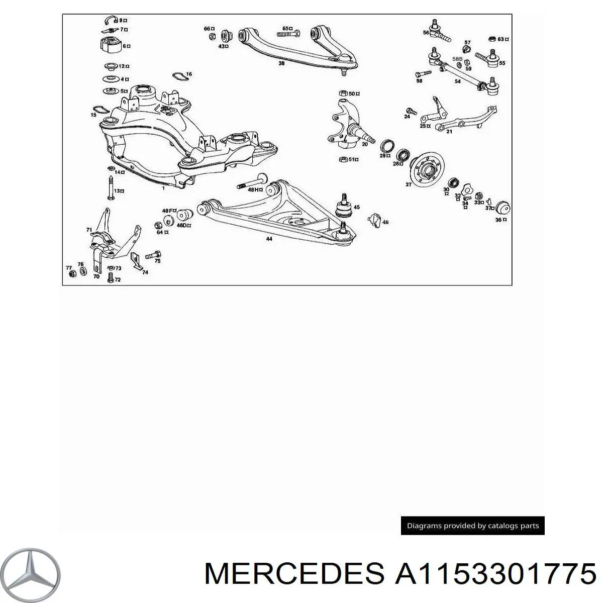 A1153301775 Mercedes silentblock de brazo de suspensión delantero superior