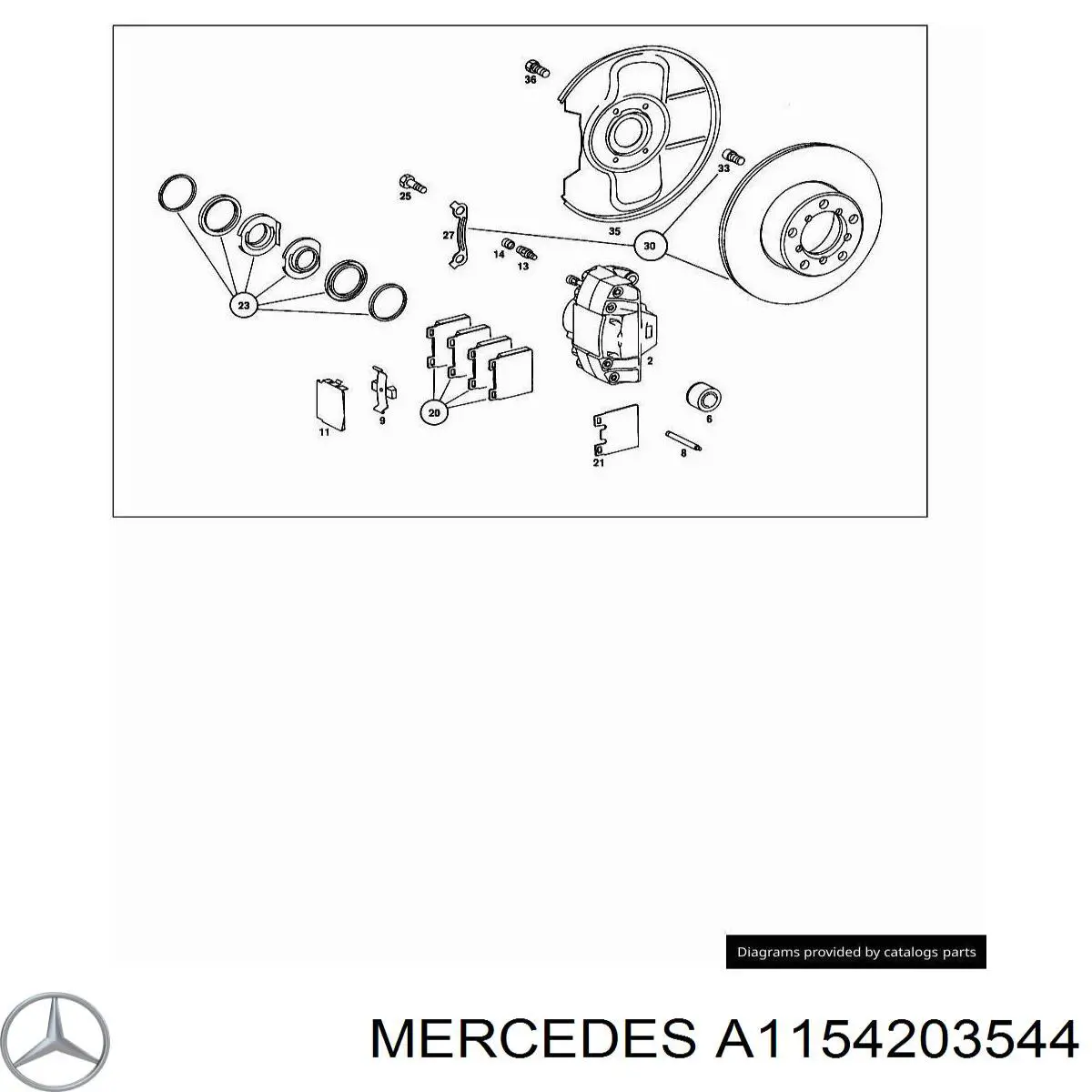 A1154203544 Mercedes chapa protectora contra salpicaduras, disco de freno trasero izquierdo