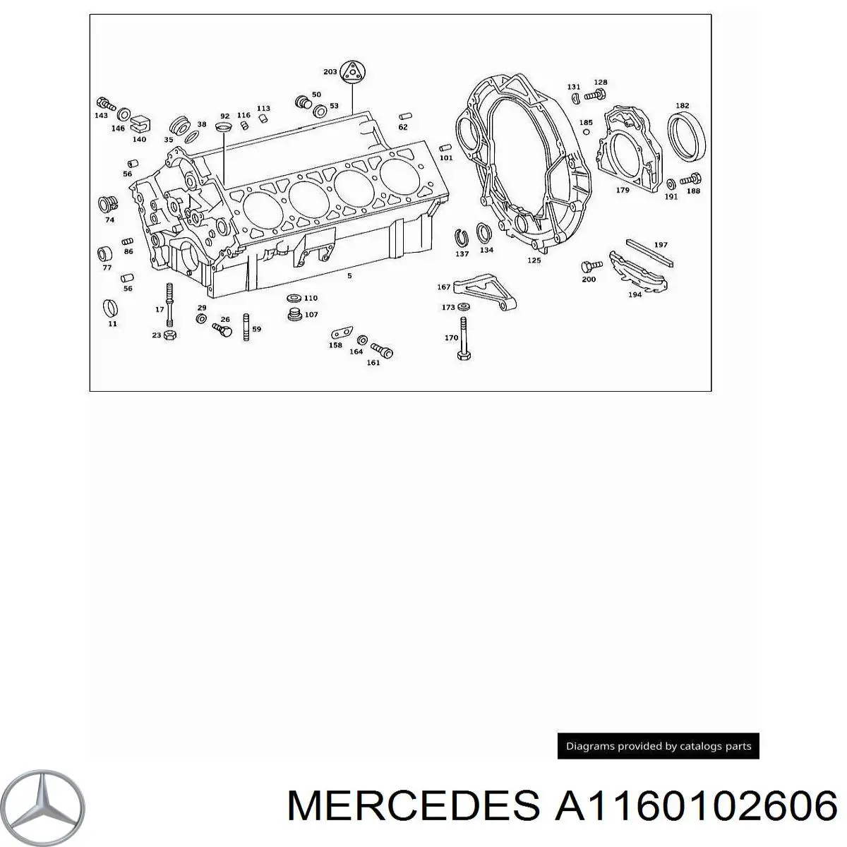 1160102606 Mercedes juego completo de juntas, motor, inferior