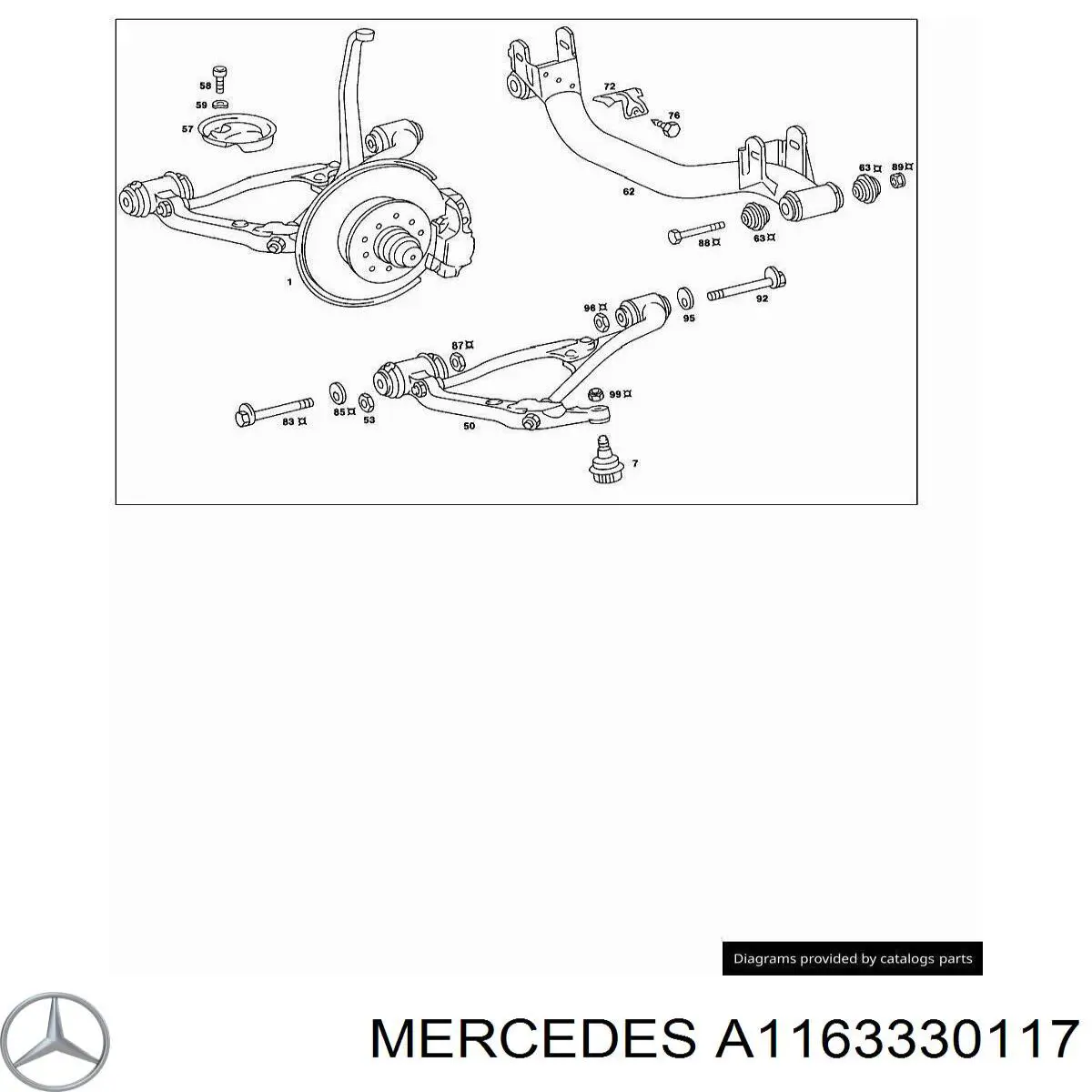 Buje del brazo de suspensión delantero superior Mercedes A1163330117 precio, desde 1,88 EUR
