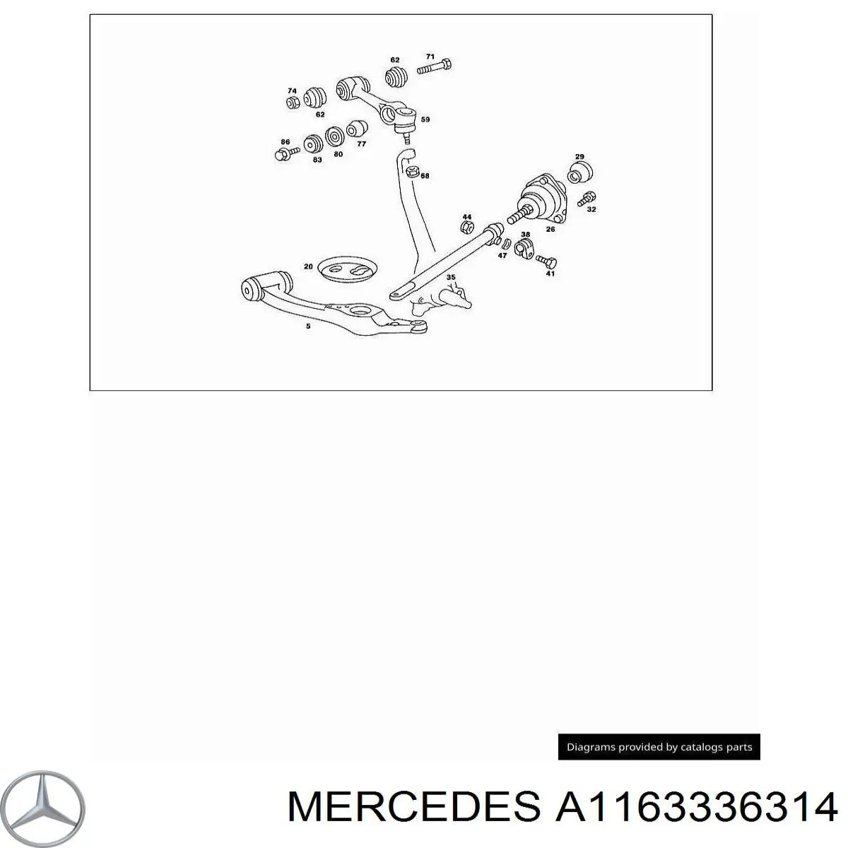 A1163336314 Mercedes silentblock de brazo de suspensión delantero superior