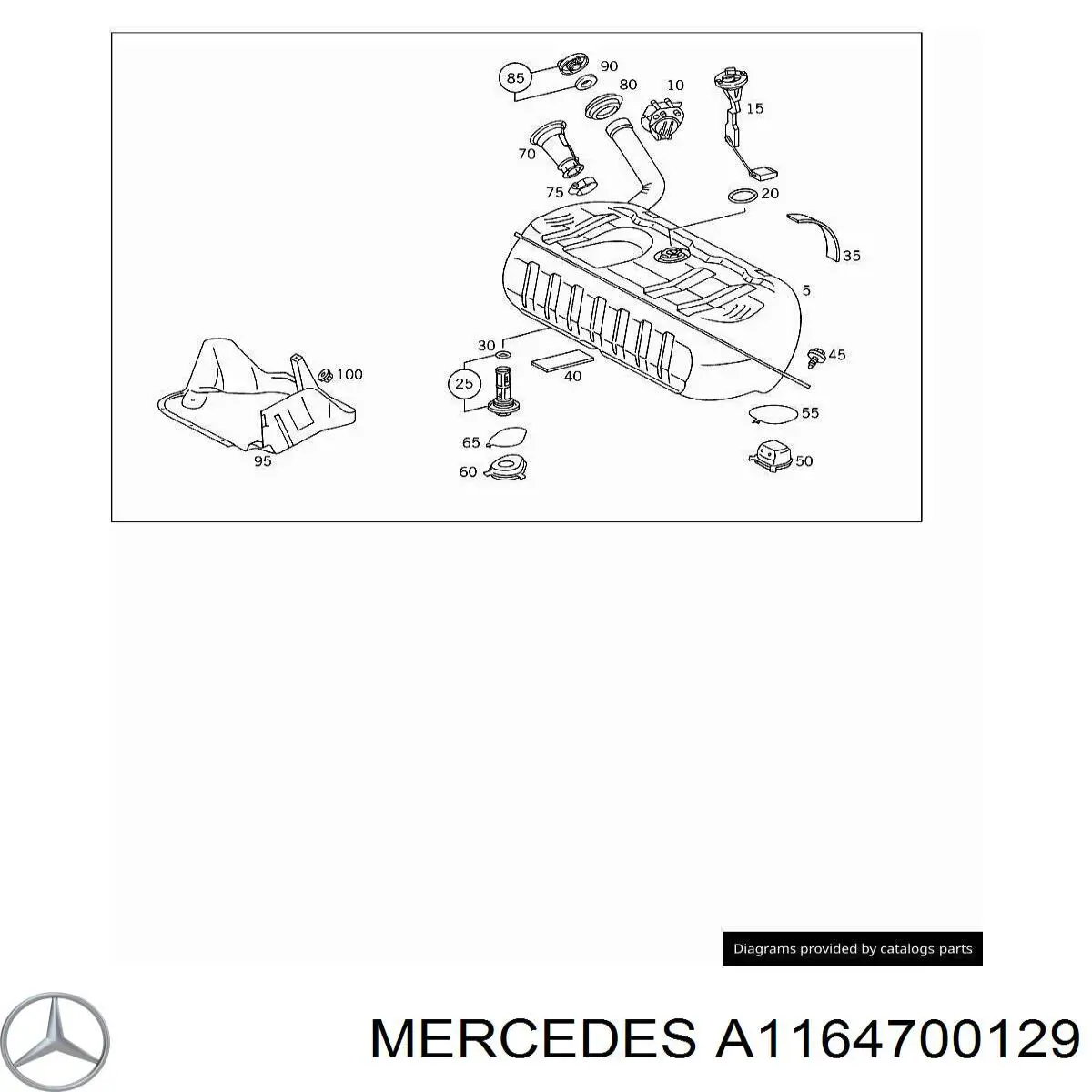 Boca de llenado del depósito de combustible Mercedes A1164700129 precio, desde 15,17 EUR