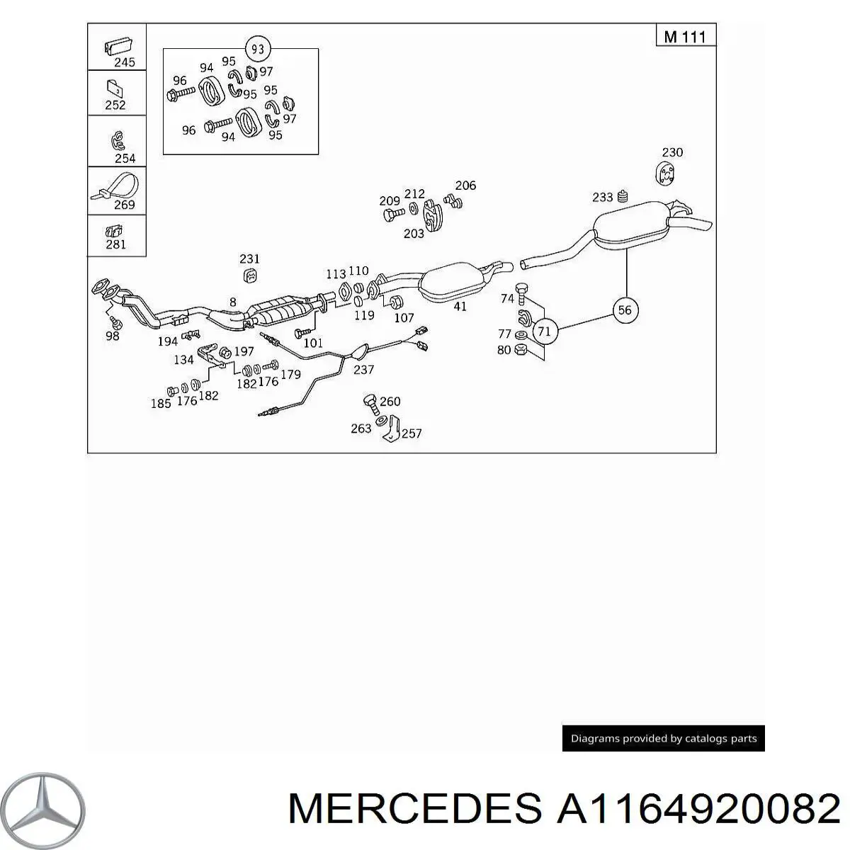 Soporte escape A1164920082 Mercedes