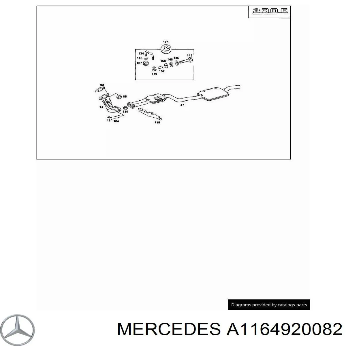 Soporte silenciador Mercedes A1164920082