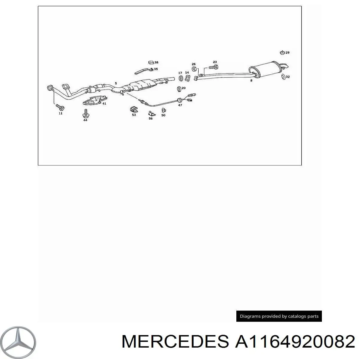 A1164920082 Mercedes soporte, silenciador