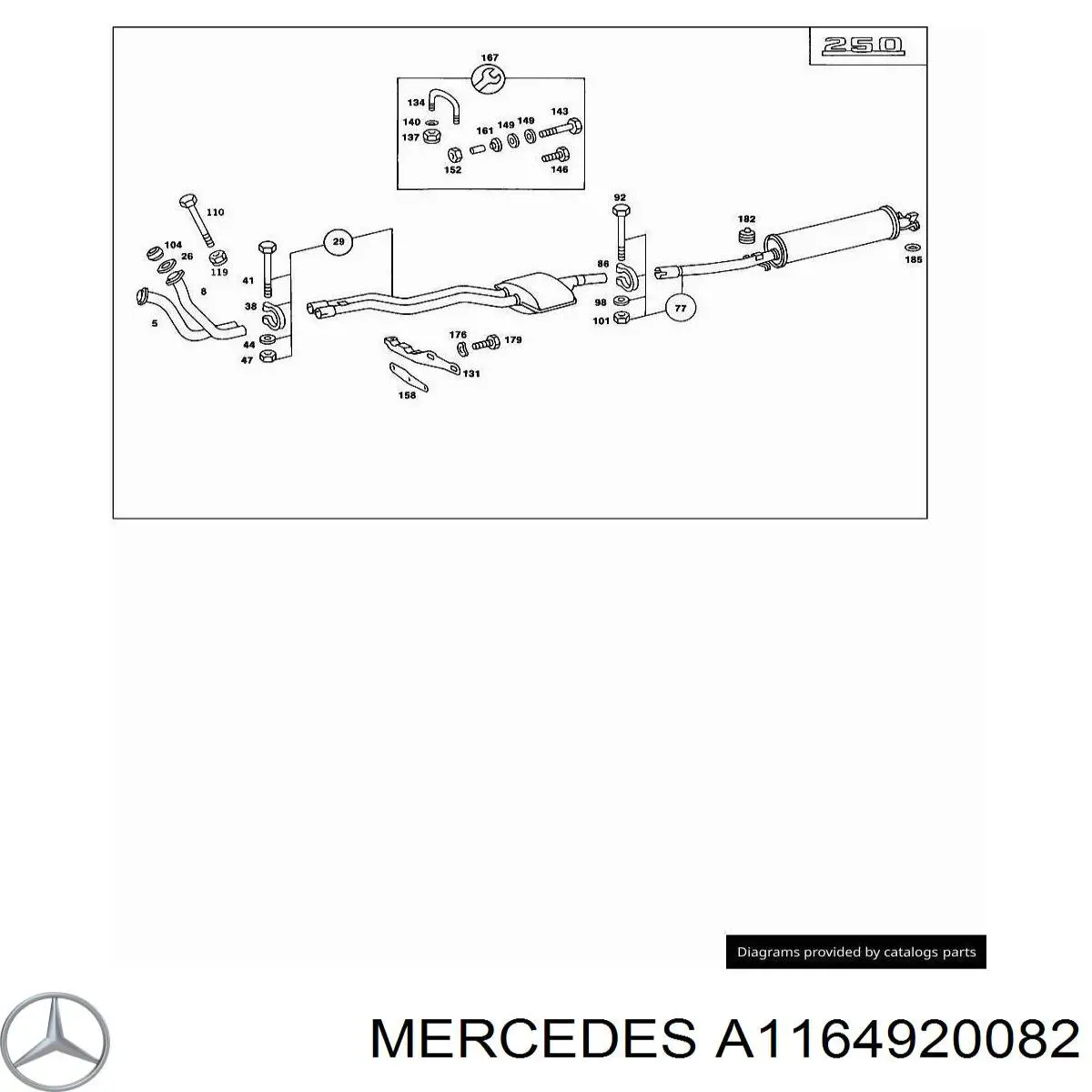 Almohadilla de tope silenciador Mercedes A1164920082 precio, desde 1,84 EUR