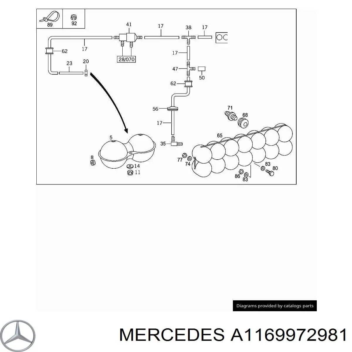  Mercedes A1169972981 precio, desde 3,96 EUR