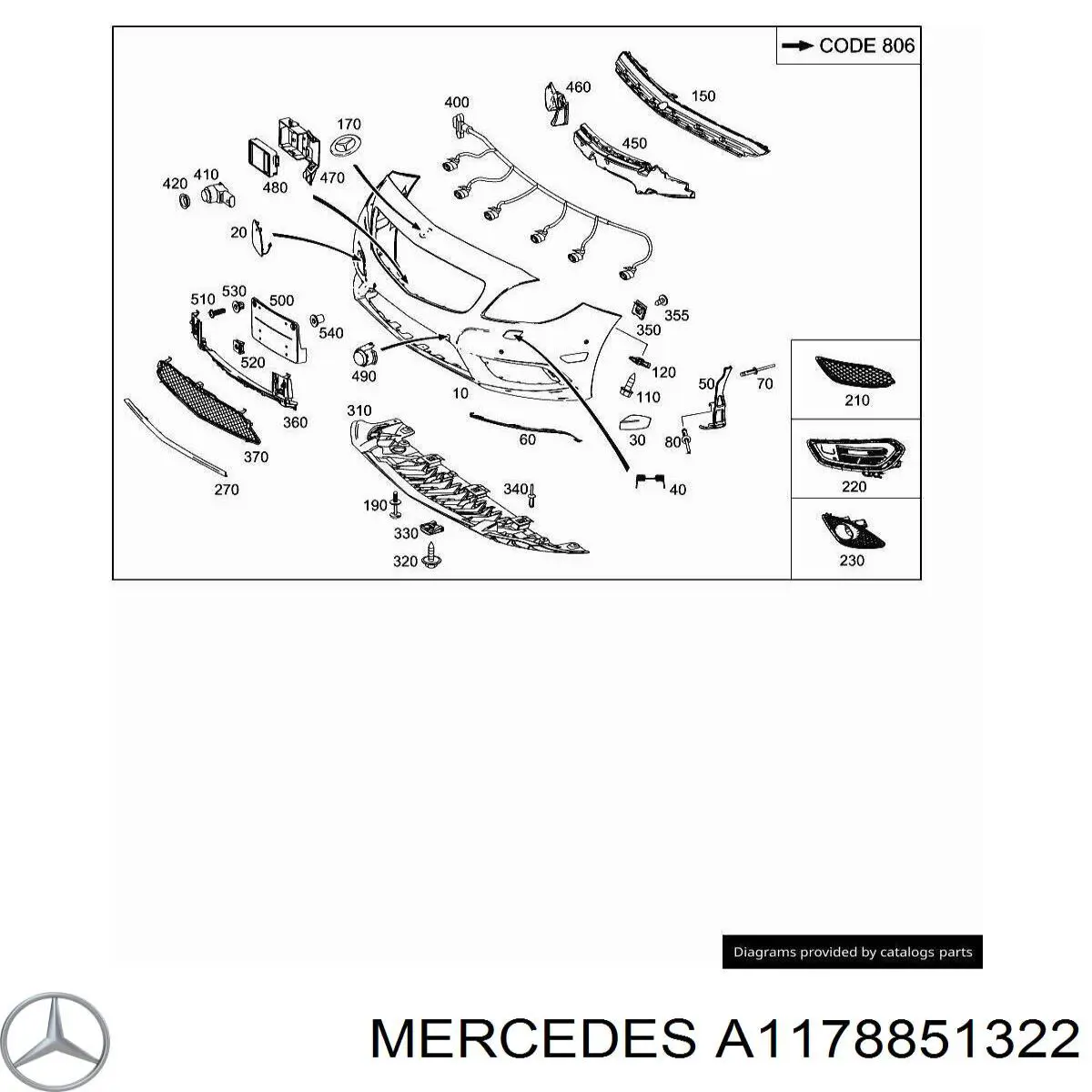  Mercedes A1178851322 precio, desde 40,80 EUR