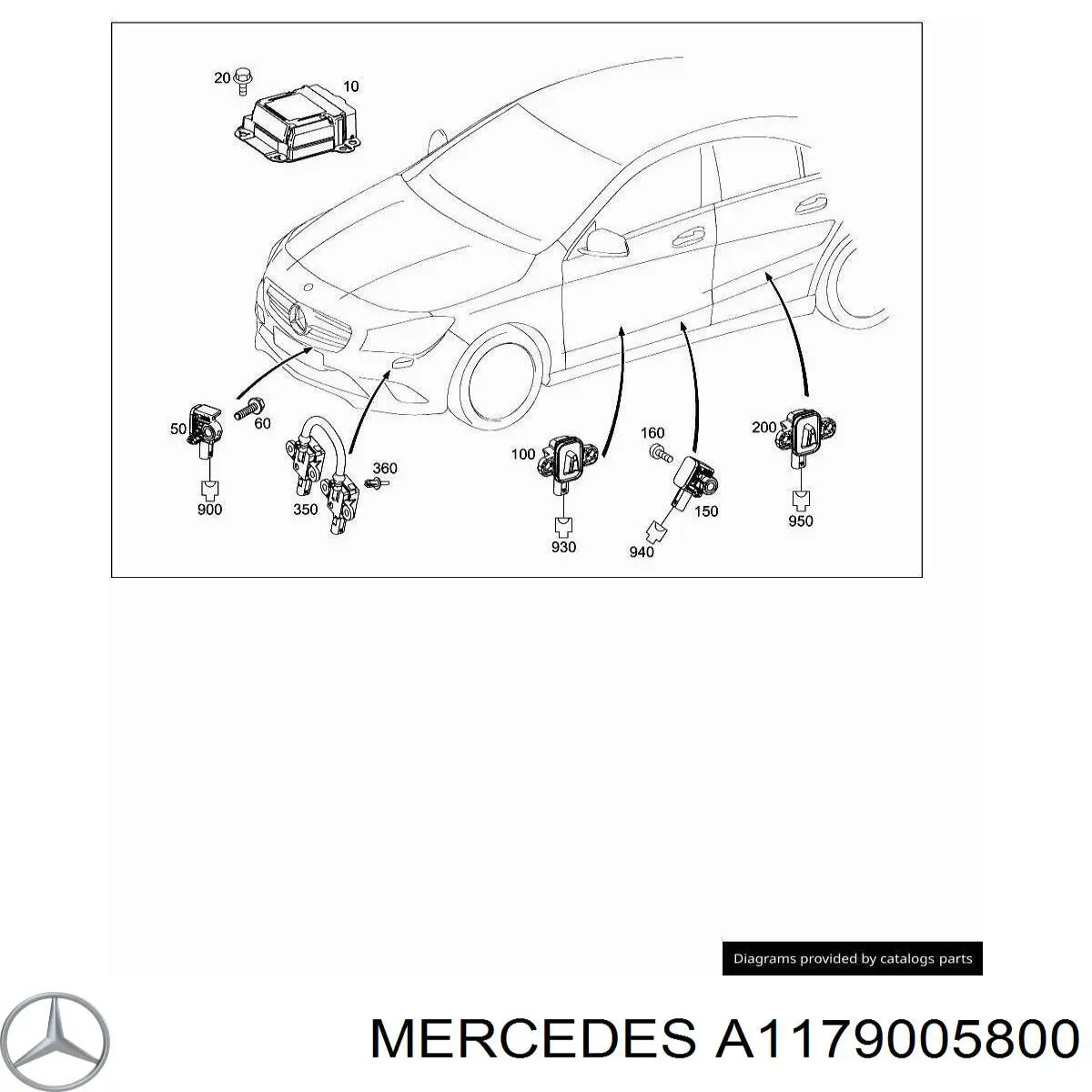 A1179005800 Mercedes Módulo de control de airbag
