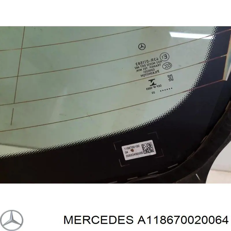 A1186700200 Mercedes Vidrio trasero