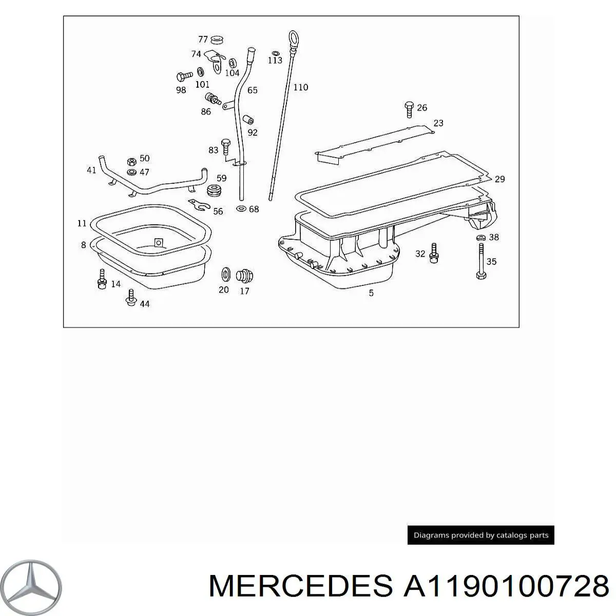 Cárter de aceite del motor Mercedes A1190100528 precio, desde 143,75 EUR