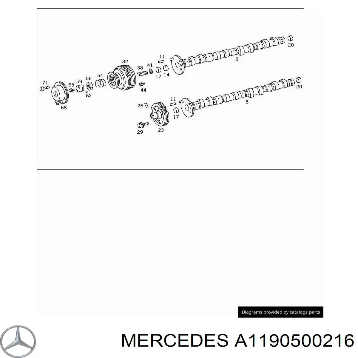 A1190500216 Mercedes carril de deslizamiento, cadena de distribución, superior izquierdo culata