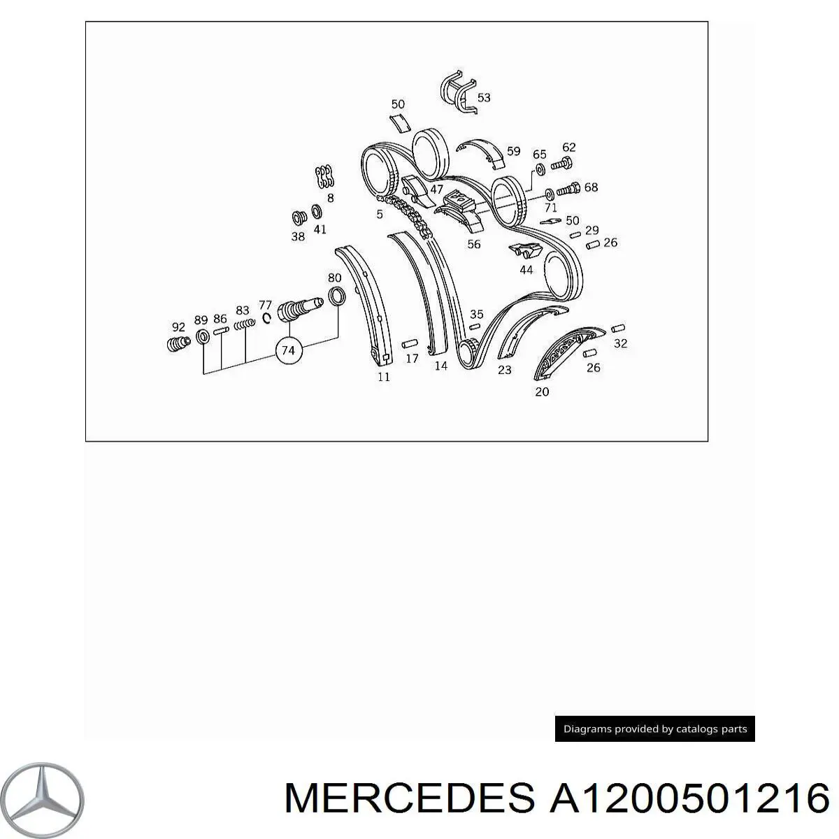 A1200501216 Mercedes Guía de cadena de distribución