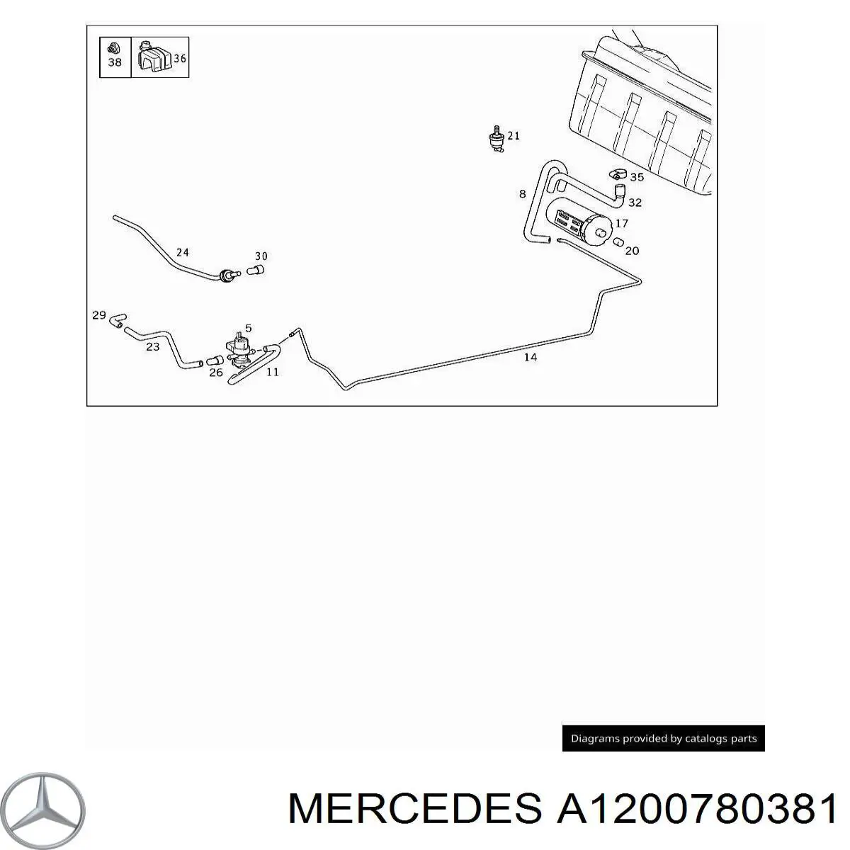 Comprar A1200780381 Mercedes Tubo de ventilación del tanque de combustible