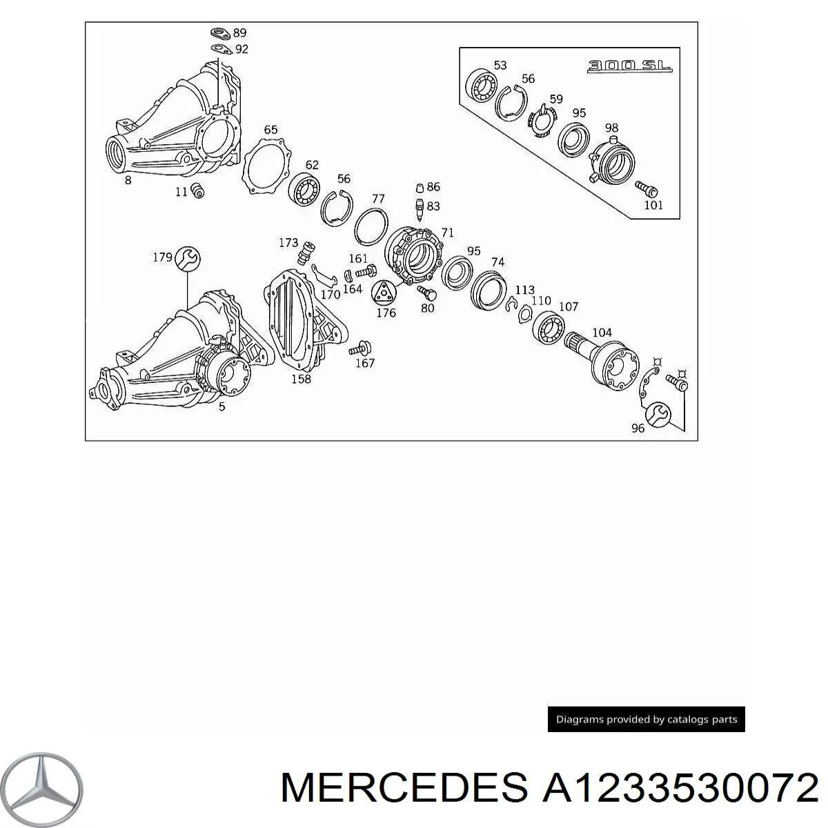 A1233530072 Mercedes tuerca, cubo de rueda trasero