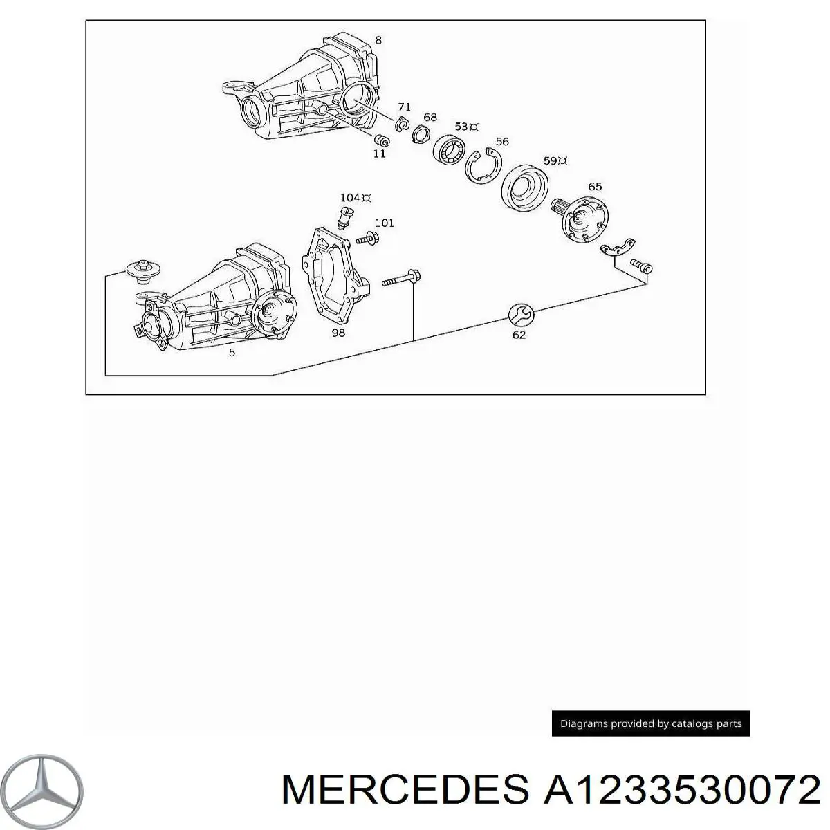 Comprar A1233530072 Mercedes Tuerca del cubo de rueda trasera