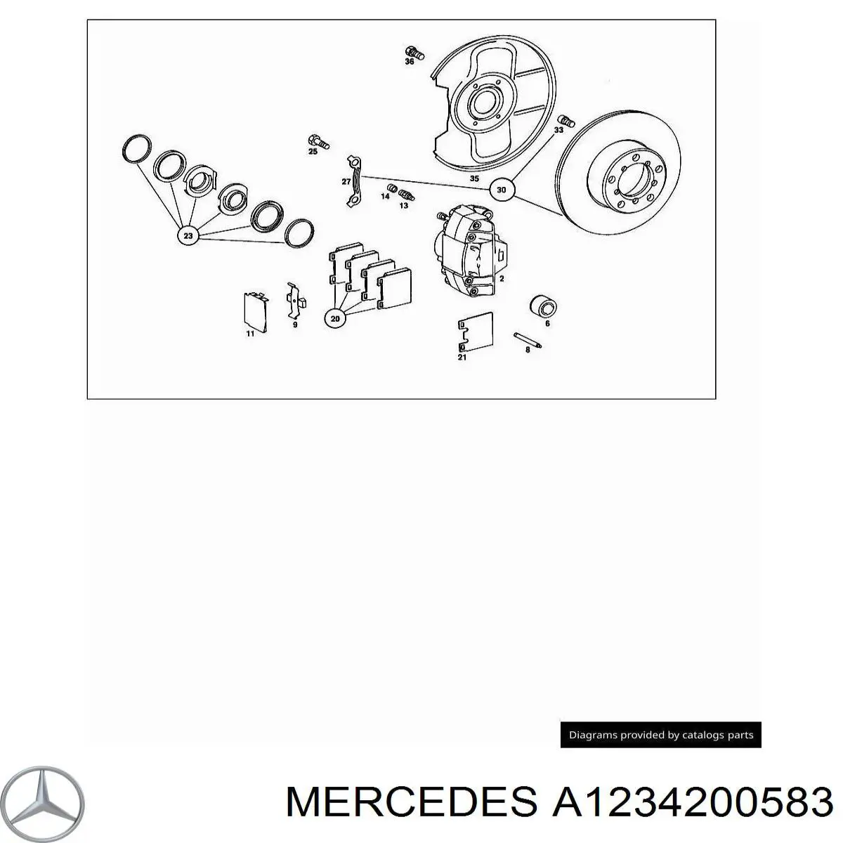 A1234200583 Mercedes Pinza de freno trasera izquierda