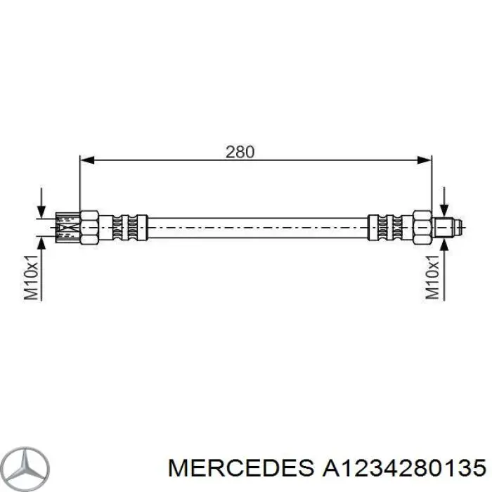 A1234280135 Mercedes latiguillo de freno trasero