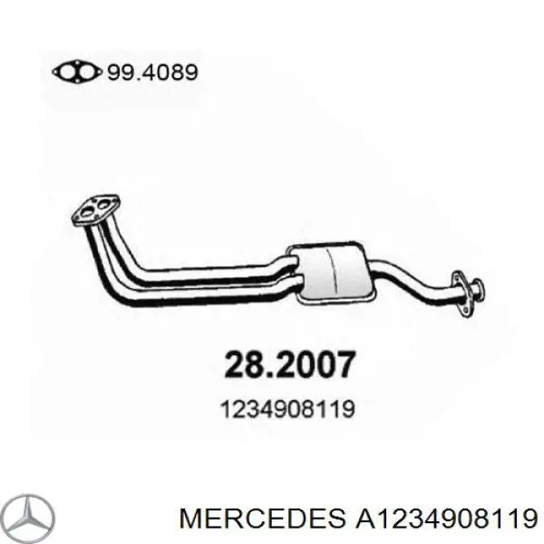 A1234908119 Mercedes Silenciador de escape delantero 