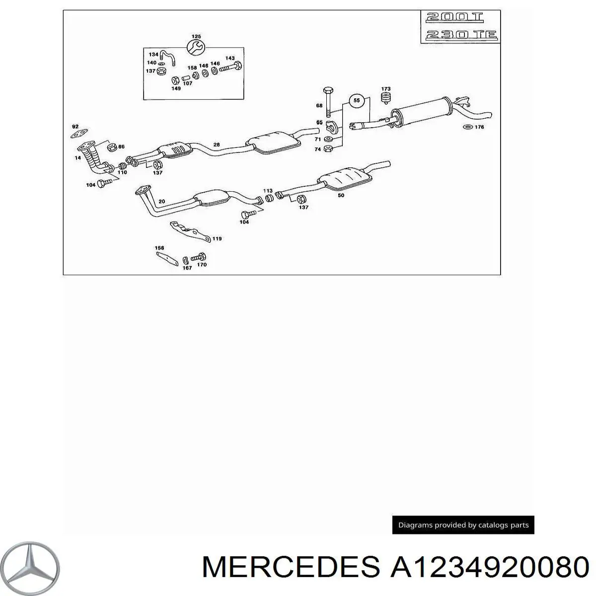 A1234920080 Mercedes Junta de sistema de escape