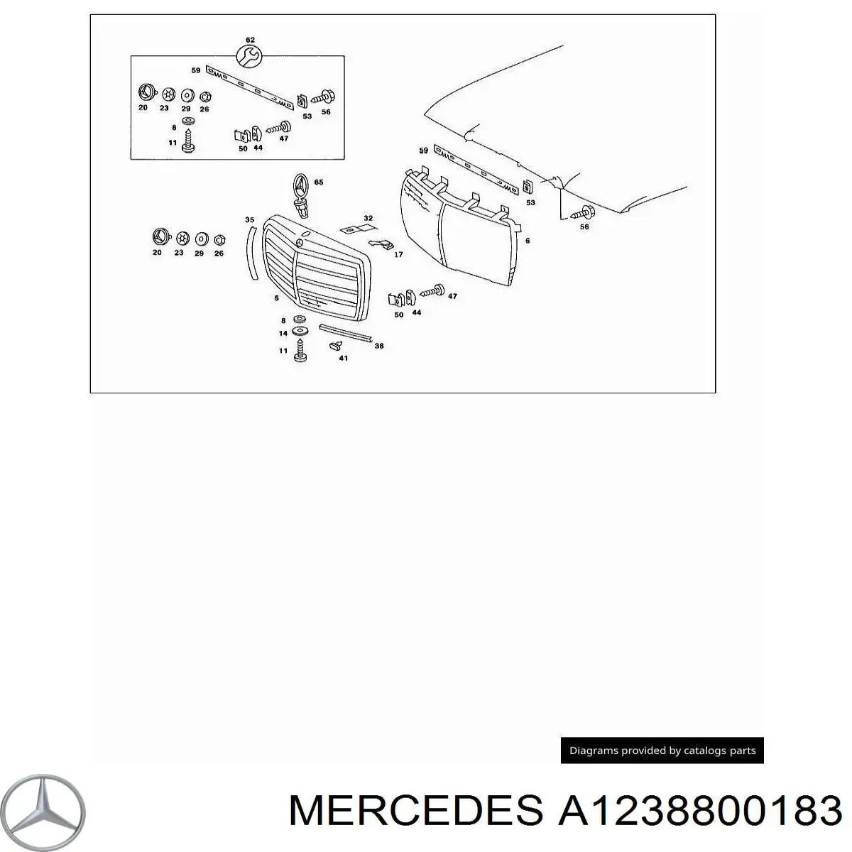 Rejilla delantera Mercedes A123880018307 precio, desde 145,20 EUR