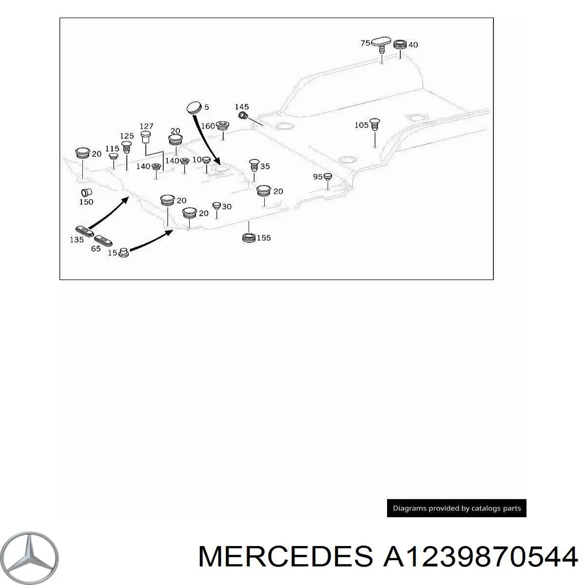 Comprar A1239870544 Mercedes Tapa de depósito de limpiaparabrisas