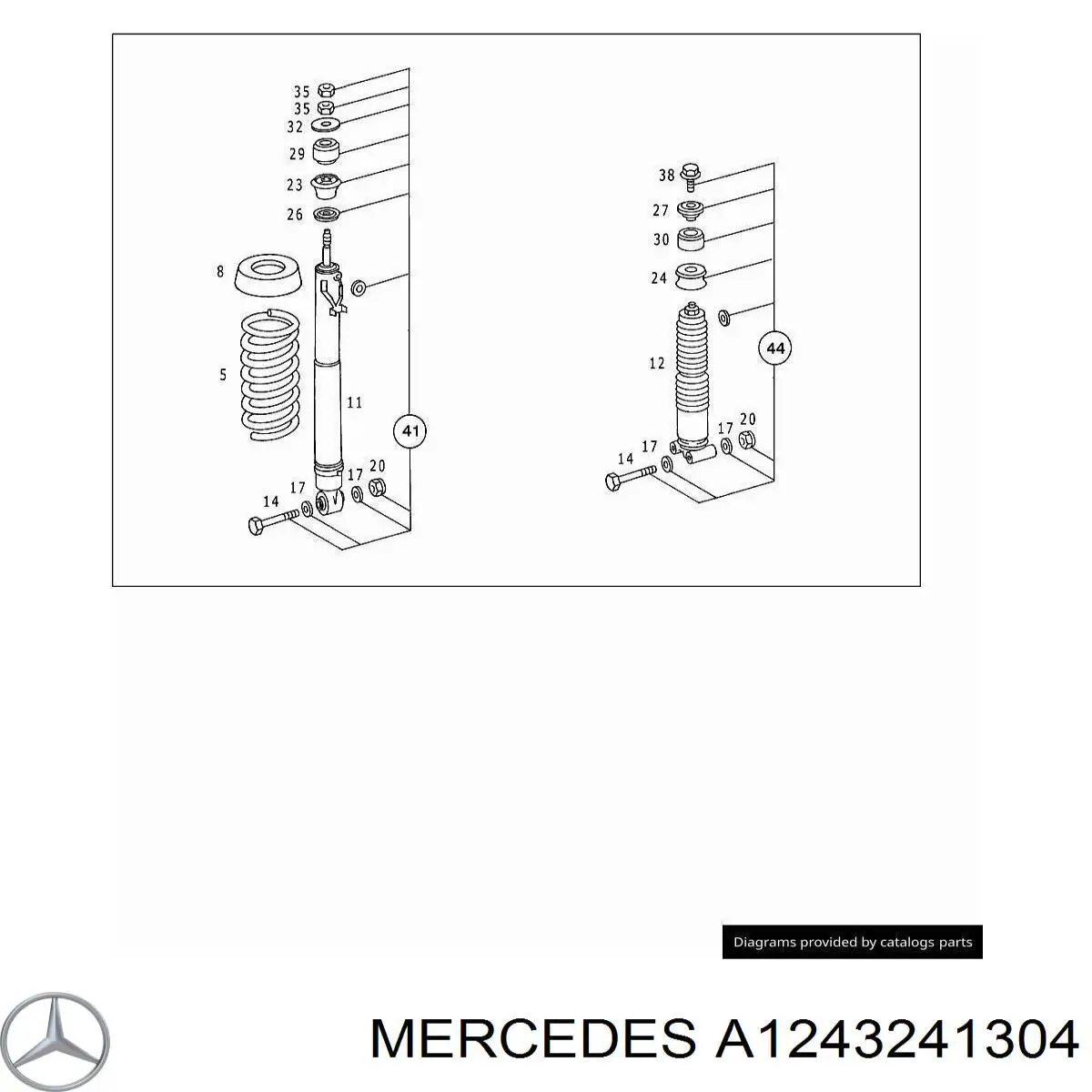 1243241304 Mercedes muelle de suspensión eje trasero