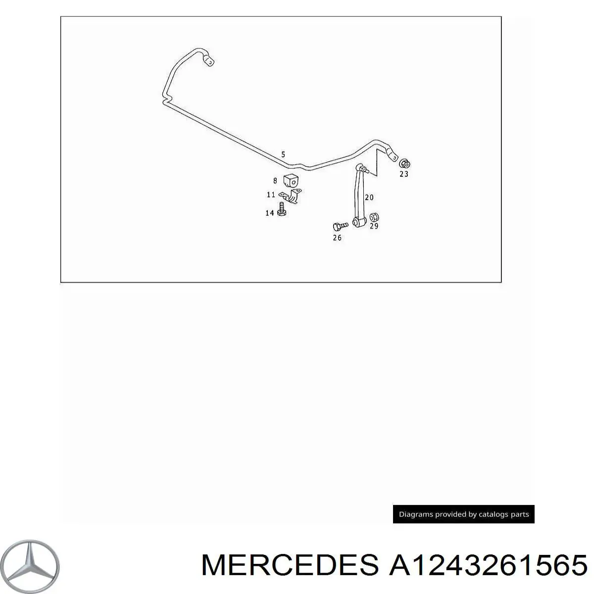 Barra estabilizadora de la suspensión trasero Mercedes A1243261565 precio, desde 294,34 EUR