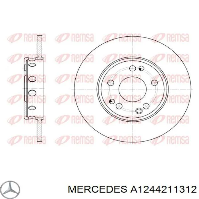 Comprar A1244211312 Mercedes Freno de disco delantero