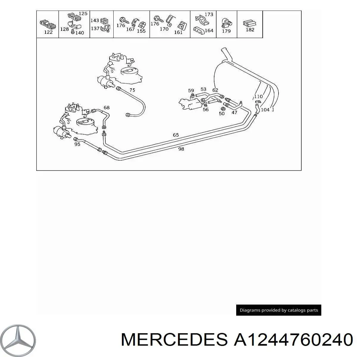 A0009954114 Mercedes Abrazadera de tubo de freno