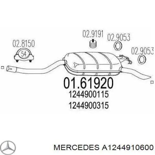 A1244910600 Mercedes silenciador posterior