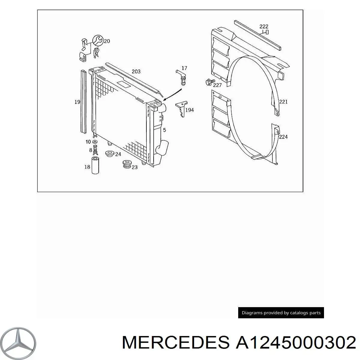 A1245000302 Mercedes radiador