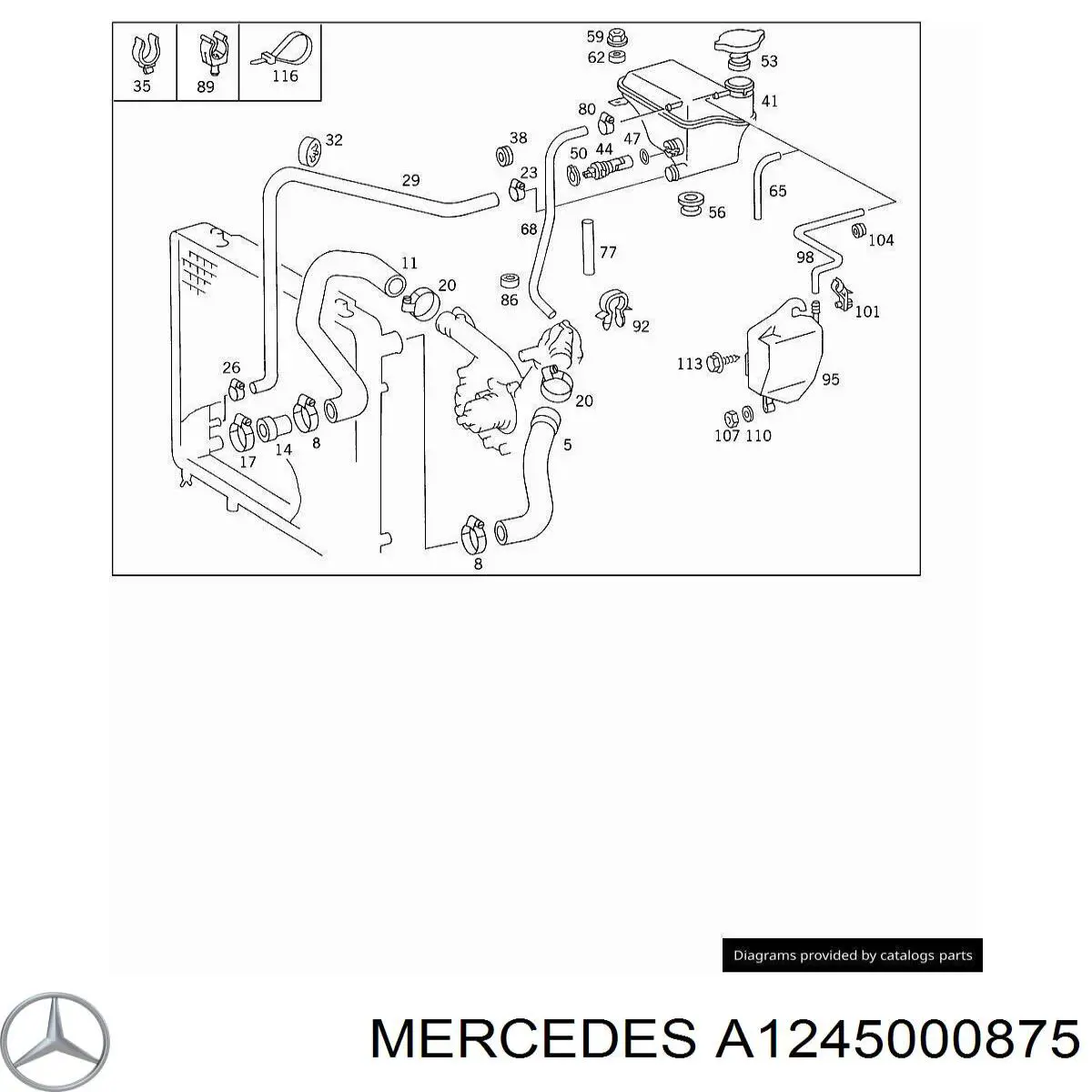 Manguito de líquido refrigerante Mercedes A1245000875 precio, desde 12,58 EUR