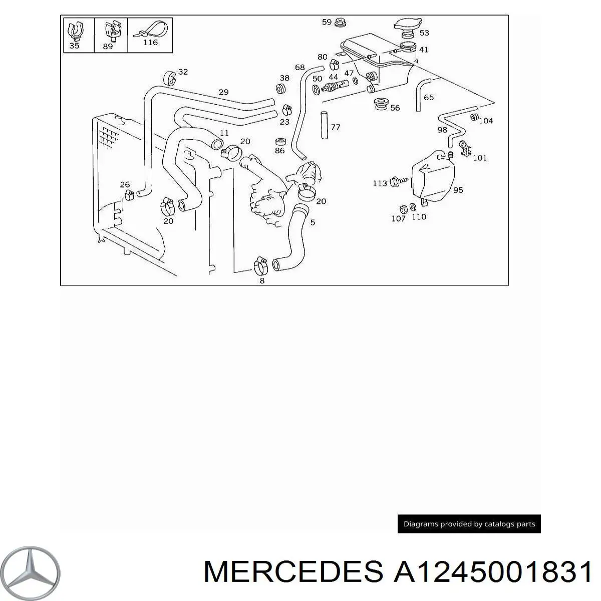 Abrazadera de cableado Mercedes A1245001831 precio, desde 1,82 EUR