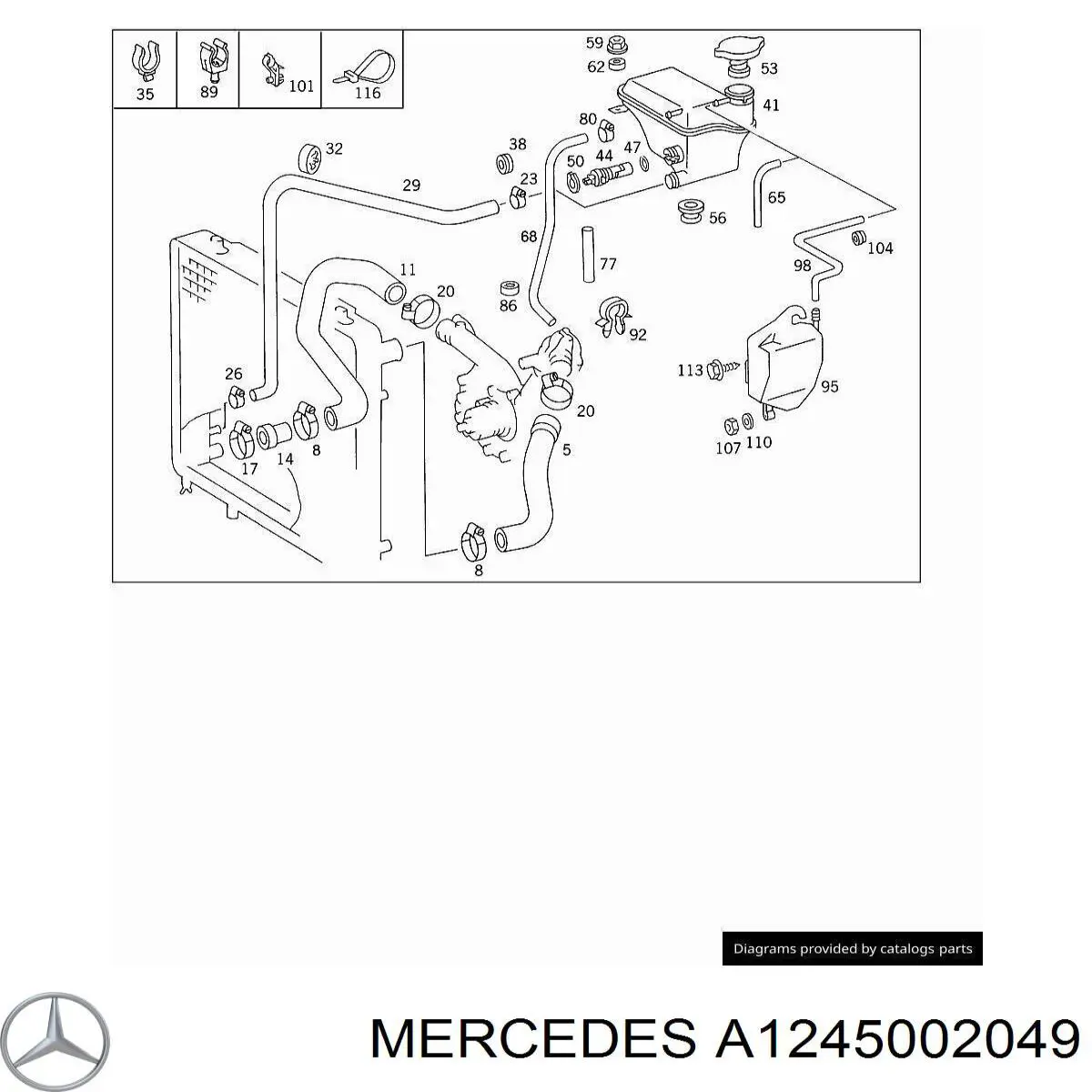 1245002049 Mercedes botella de refrigeración