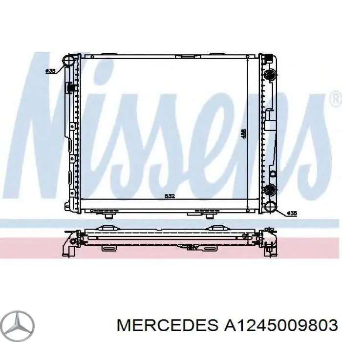 A1245009803 Mercedes radiador refrigeración del motor