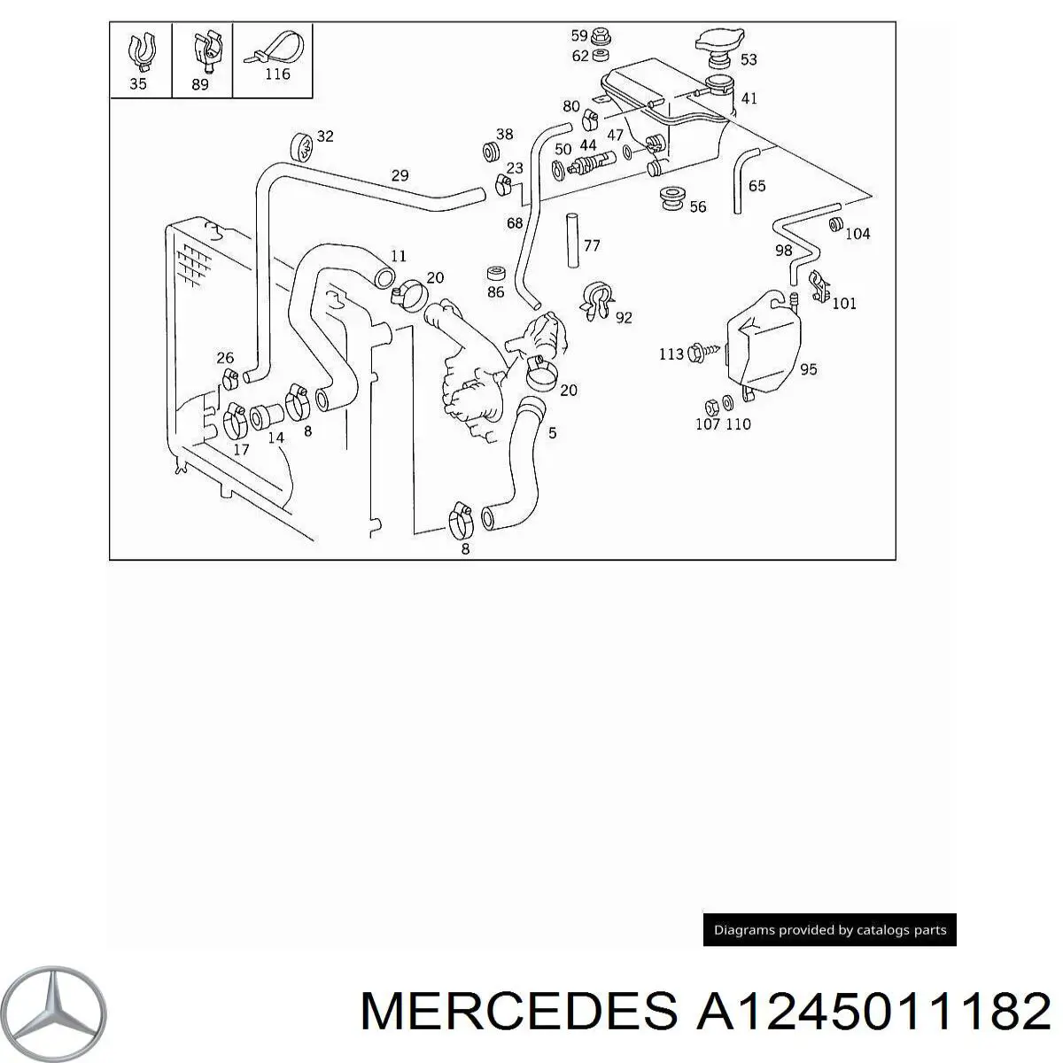 A1245011182 Mercedes tubería de radiador arriba