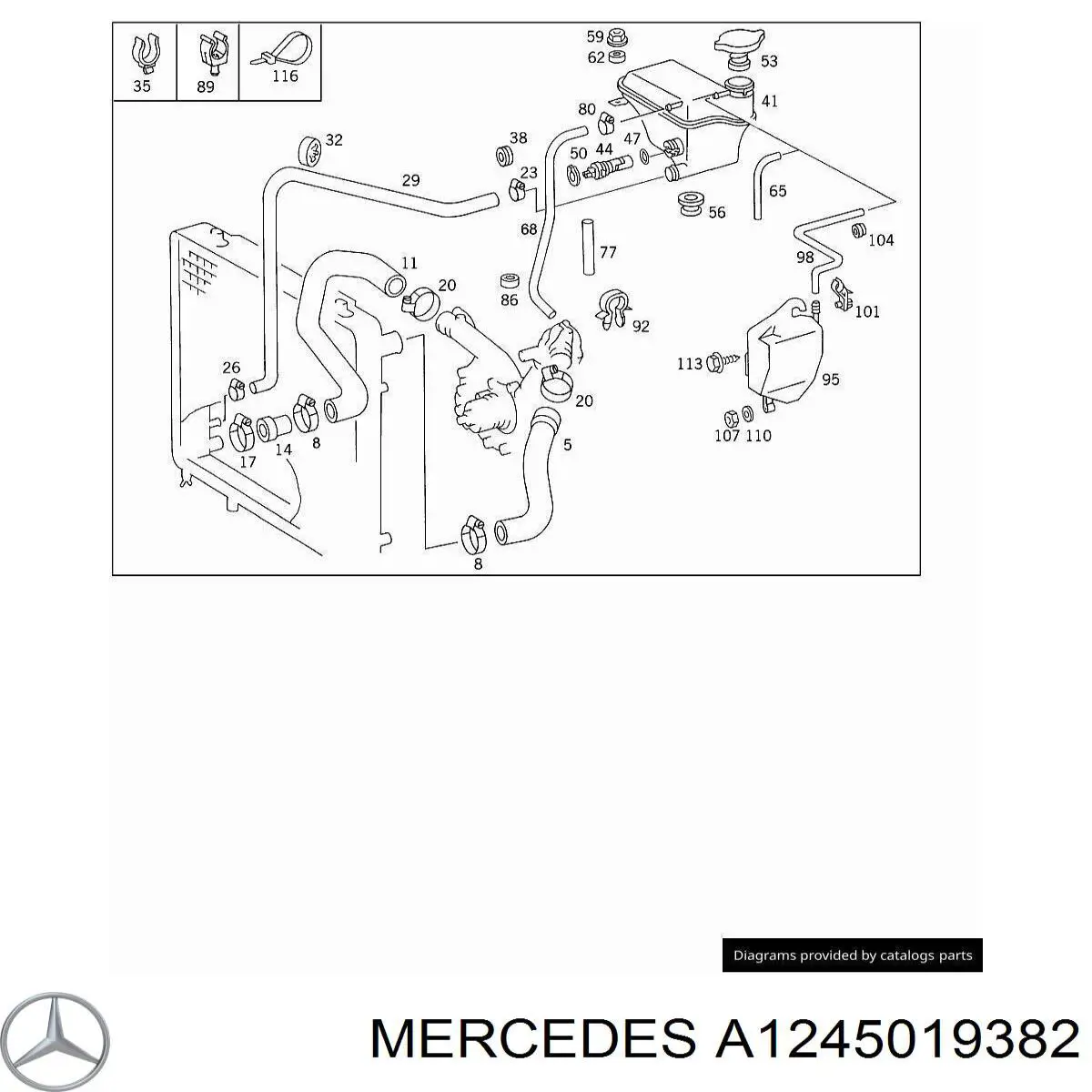 A1245019382 Mercedes tubería de radiador arriba