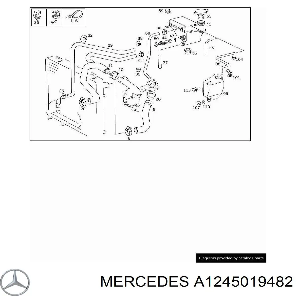 Manguera superior del radiador Mercedes A1245019482 precio, desde 8,13 EUR