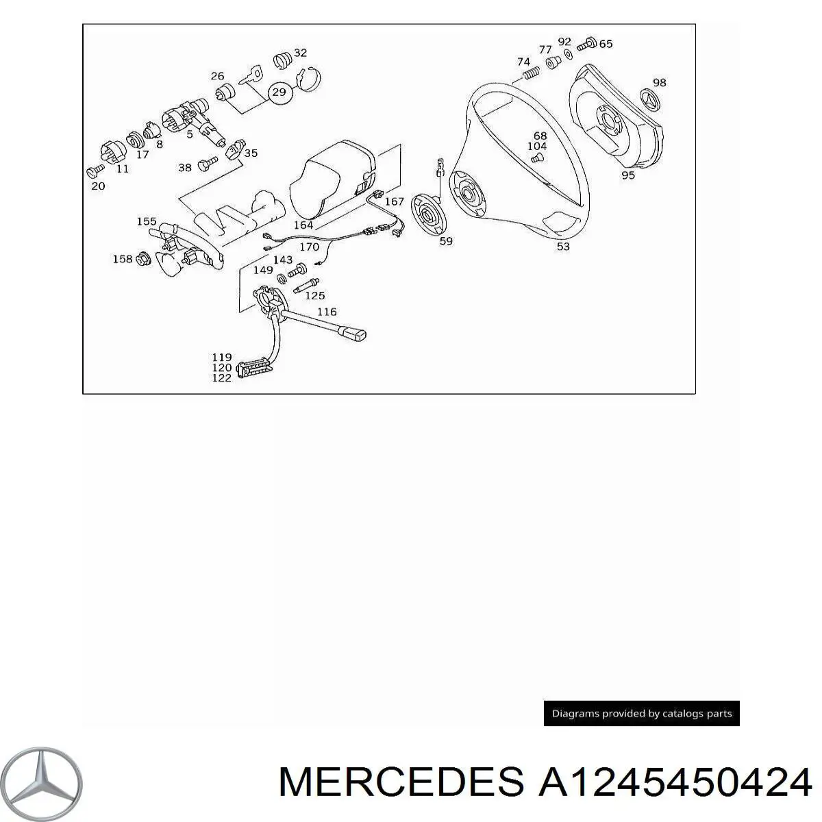 A1245450424 Mercedes conmutador en la columna de dirección izquierdo