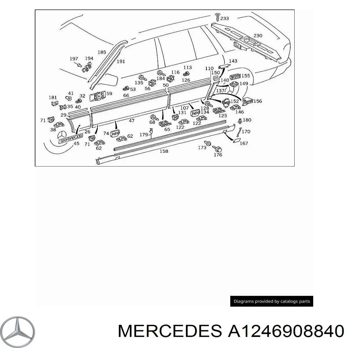 Moldura de salpicadera trasera derecha Mercedes A1246908840 precio, desde 52,50 EUR