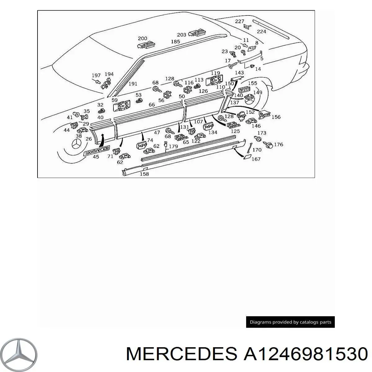 A1246981530 Mercedes ajuste extrerior trasero izquierdo