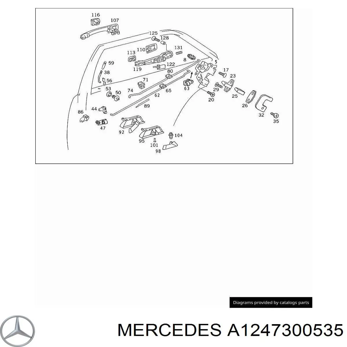 1247300535 Mercedes cerradura de puerta trasera izquierda