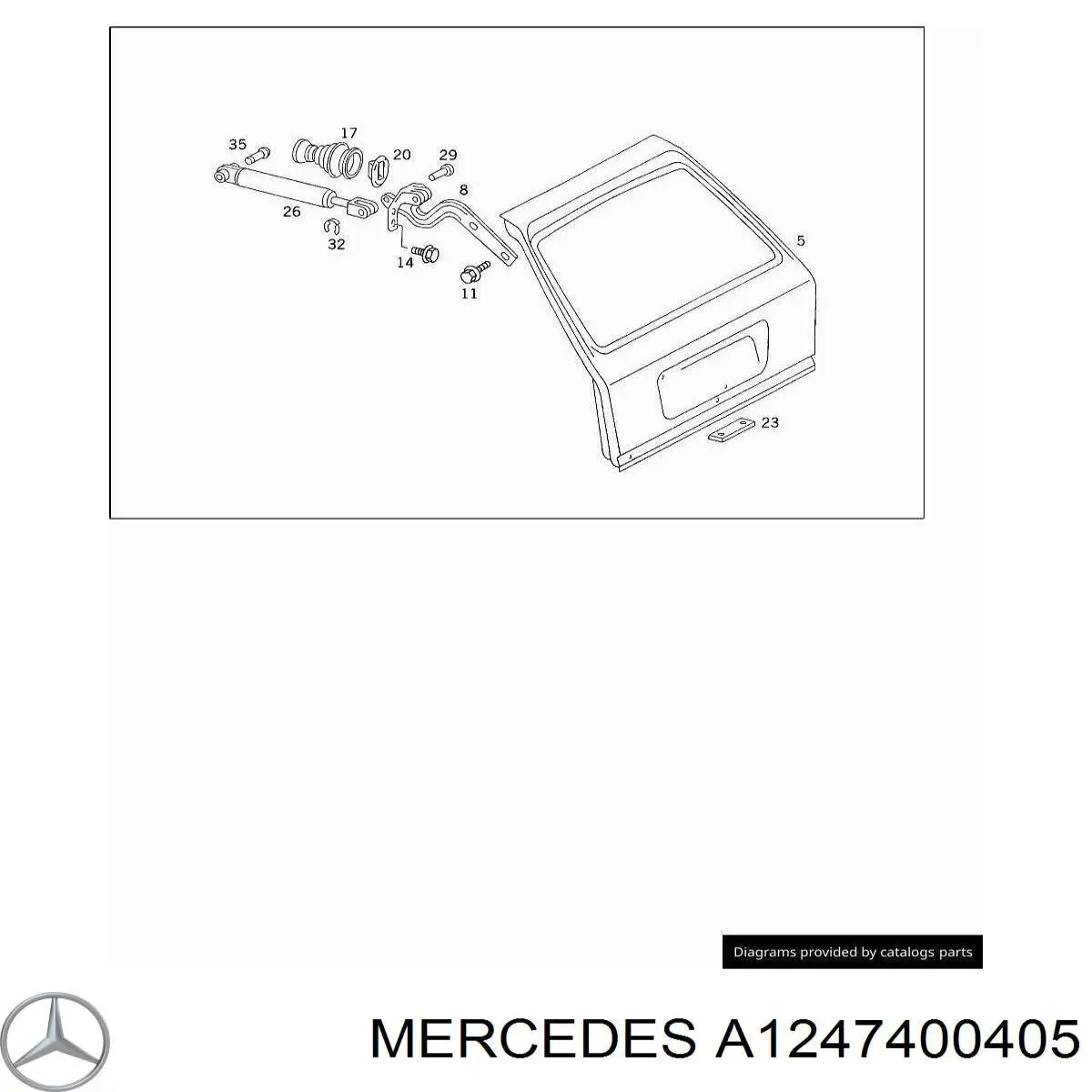 A1247400405 Mercedes puerta trasera de maletero (3/5a puerta trasera)