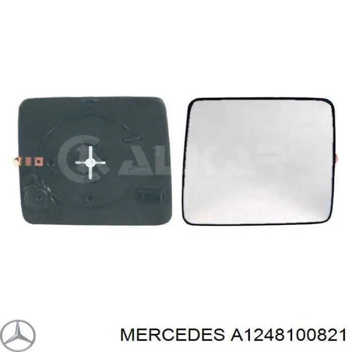 A1248100821 Mercedes cristal de espejo retrovisor exterior derecho