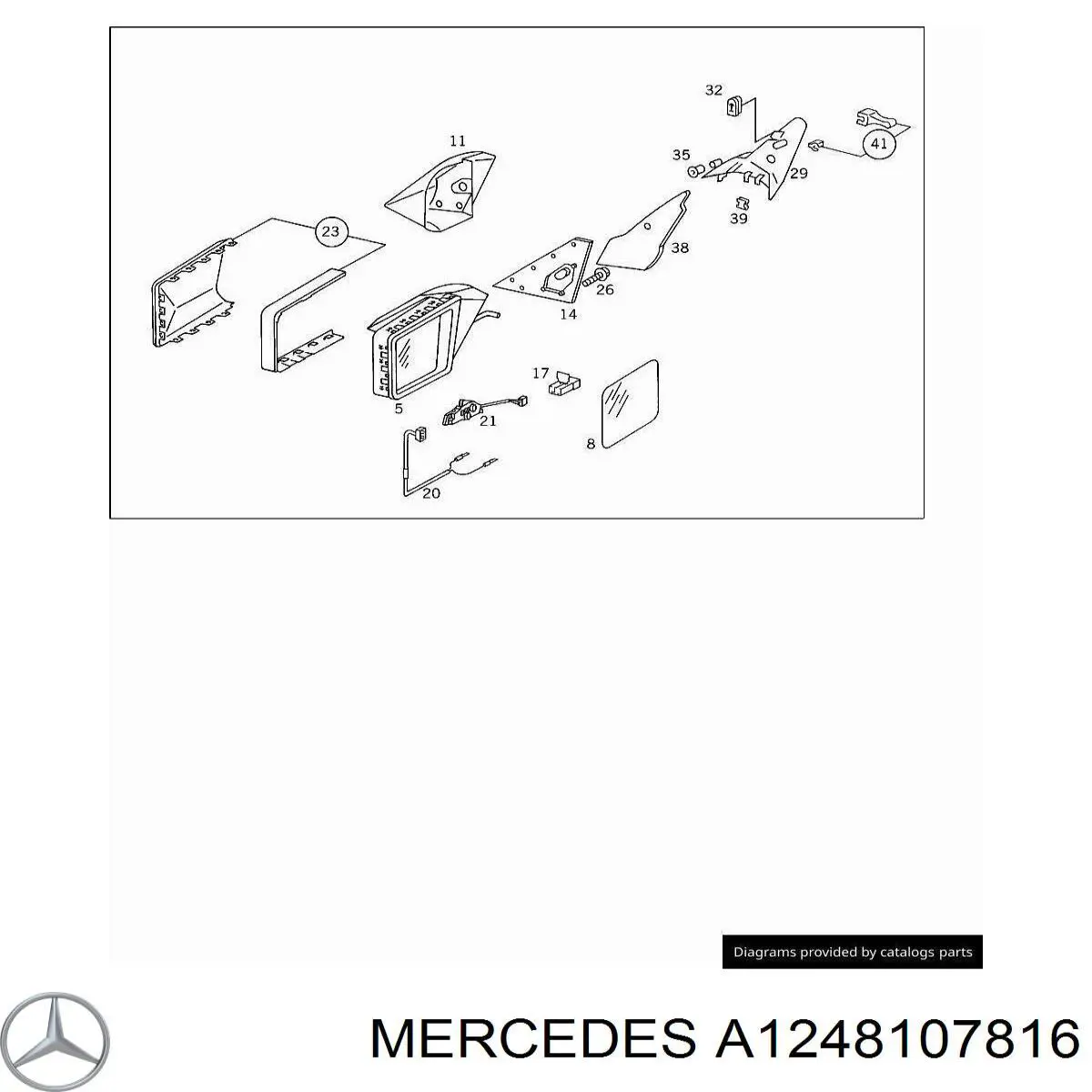 A1248107816 Mercedes espejo retrovisor izquierdo