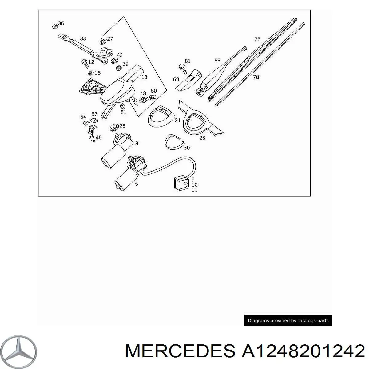 A1248201242 Mercedes motor limpiaparabrisas luna trasera