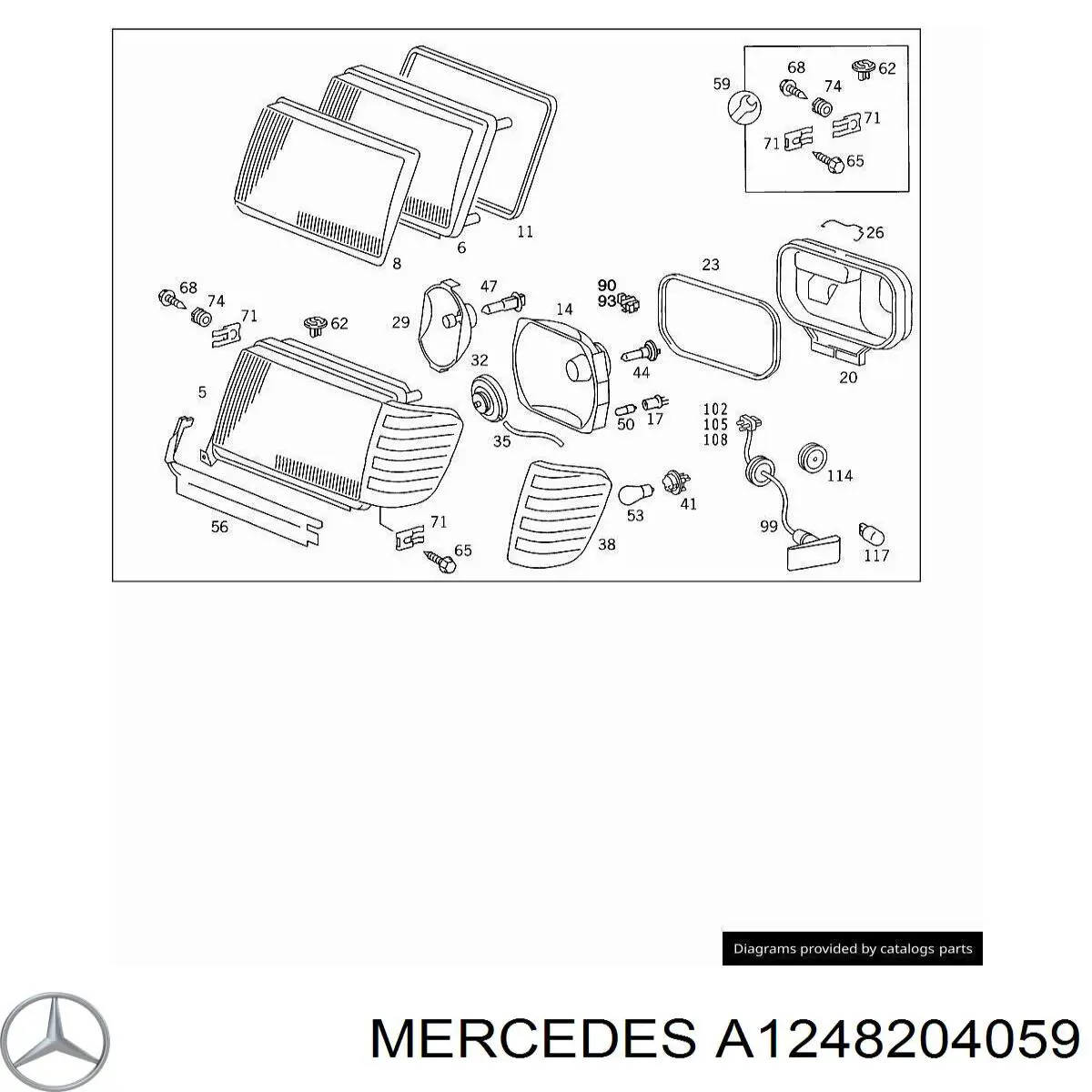 A1248204059 Mercedes faro derecho
