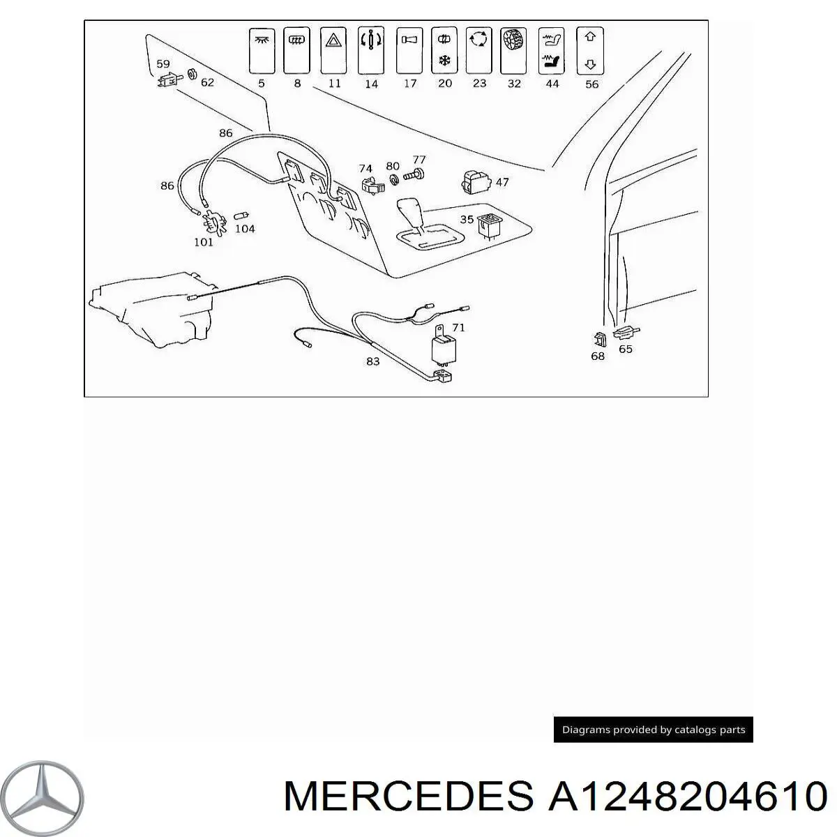 Comprar A1248204610 Mercedes Botón de encendido del motor del elevalunas delantero izquierdo