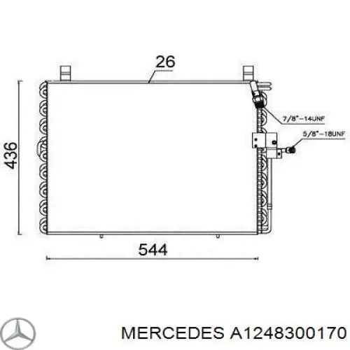 A1248300170 Mercedes condensador aire acondicionado